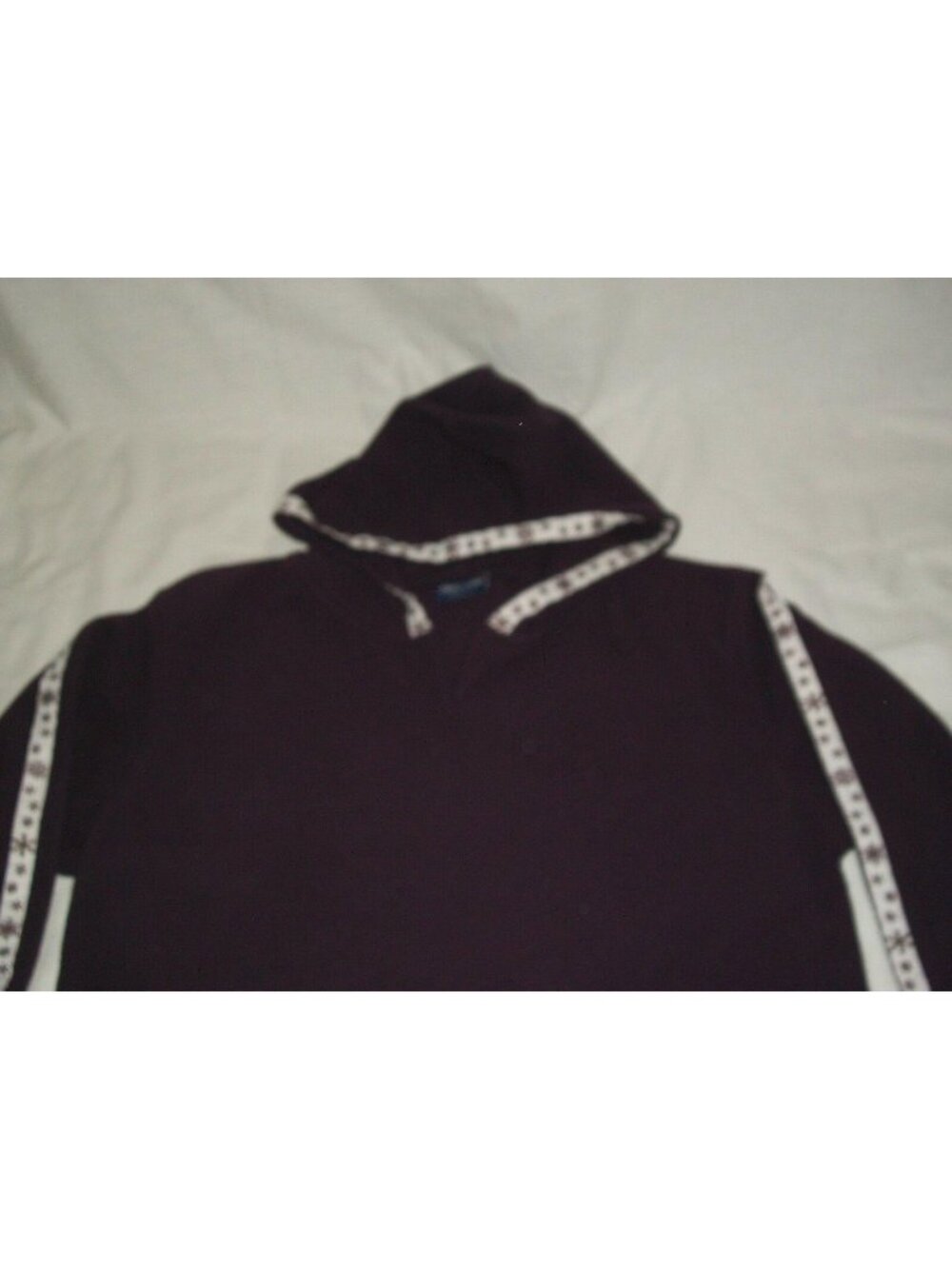Sideout Women's Sweatshirt Purple Size L Snowflake Ribbon Trim Hood Pockets